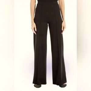 Max Studio Black Pintuck Wide Legs pleated dressy trousers size M